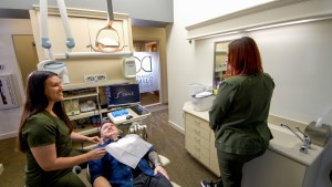 patient in exam room